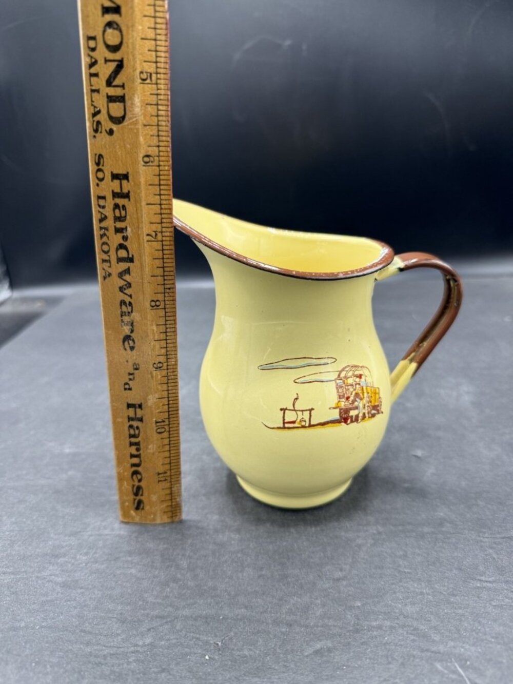 Vintage Monterrey Western Ware Creamer Cowboy Enamelware Mexico 1950s - Picture 8 of 10